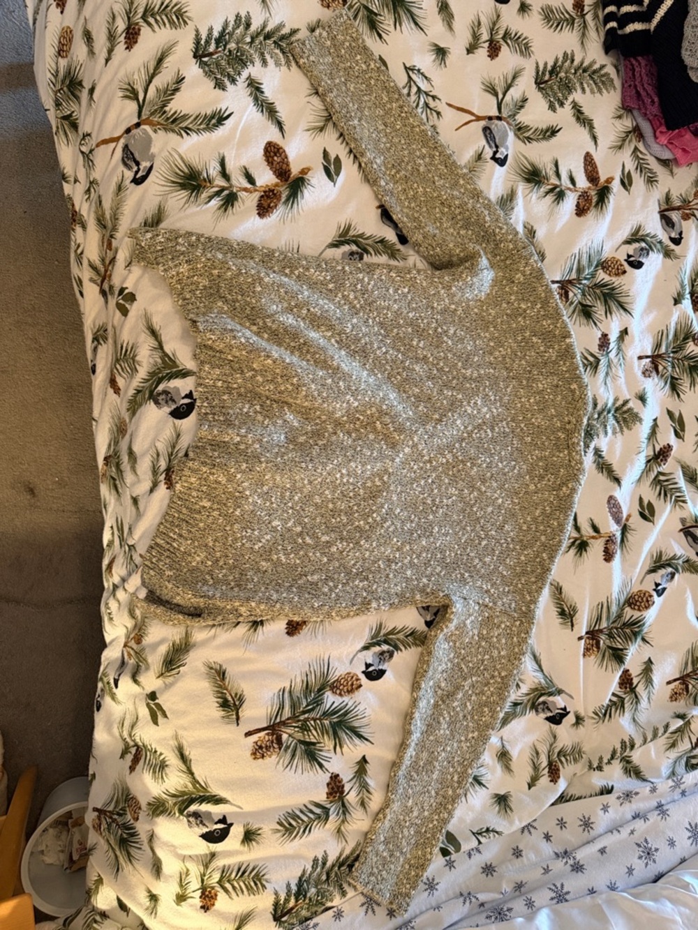 J. Jill Speckled Cream Open-Front Cardigan - Picture 3 of 3